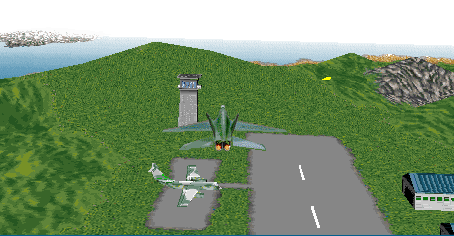 F/A-18 over air base